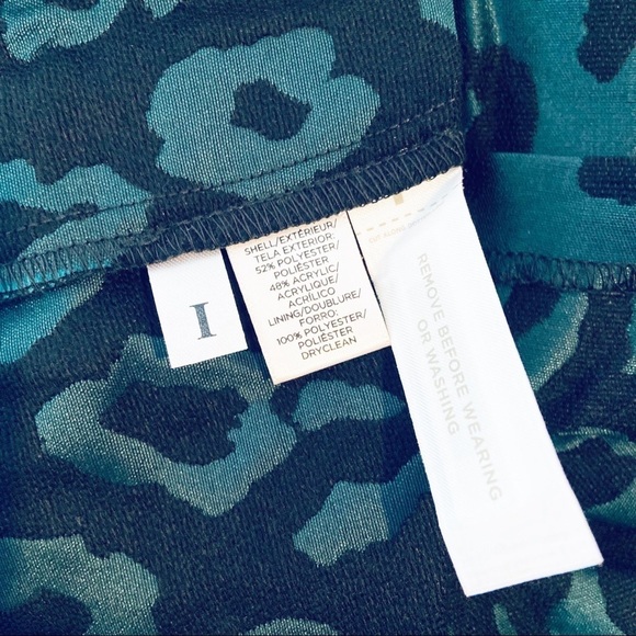 NWT Loft size 8P green leopard semi velvet dress - Picture 7 of 7